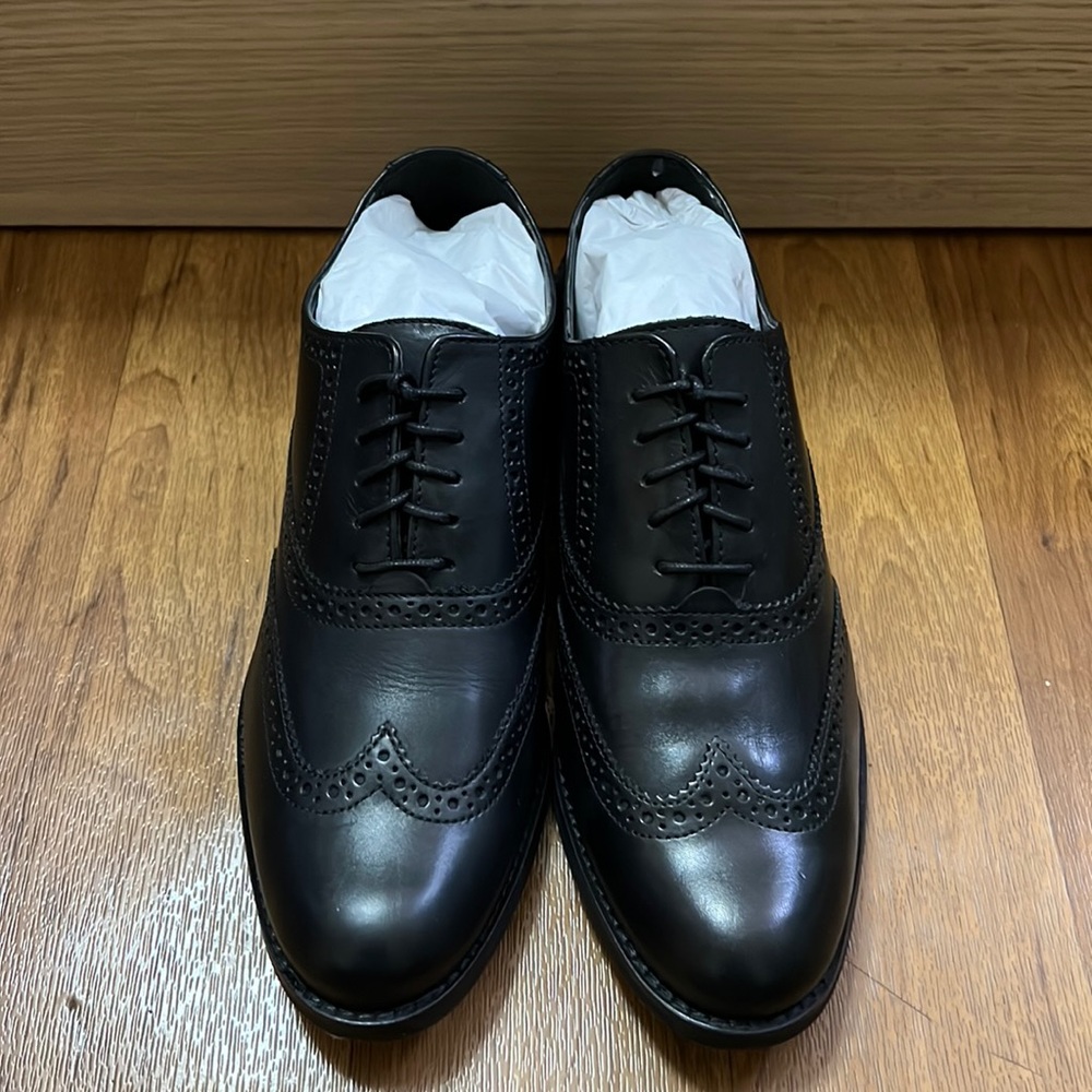 Cole Haan Black Skylar Leather Oxford Lace Up Flats US W8 1/2 R (Brand New)